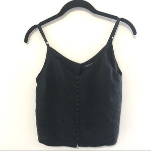 Madewell double lined black felt button tank